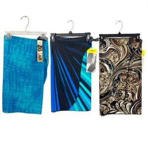 NEW Vintage Sarong Swim Cover Ups‎ Reptile Artsy Deadstock One Size Lot of 3